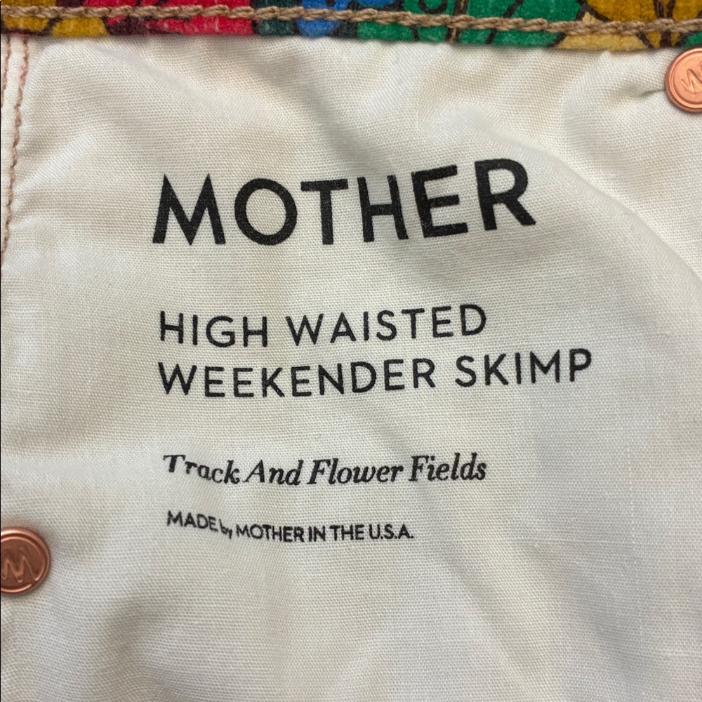 MOTHER Floral Straight Leg Jeans in Pink, Blue and Yellow - Picture 5 of 5